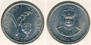 10 Seniti Tonga Níquel/Cobre 