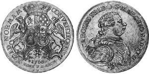 1 Thaler Margraviato di Baden-Durlach (1535 - 1771) Argento 