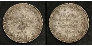  
 
   1877, Ottoman Empire, Abdul Hamid II. Large Silver 20 Kurush (Mecidi) Coin. VF  Condition: VF  Mint Place: Constantinople  Reference: KM-722. (Year 2)  Denomination: 20 Kurush (Mecidi)   M ...
