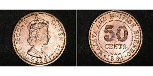   MALAYA & BRITISH BORENO 1961H 50 Cents UNC