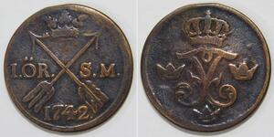 1 Ore Suecia Cobre Federico I de Suecia (1676 - 1751)