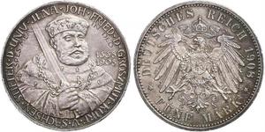 5 Mark Ducado de Sajonia-Weimar-Eisenach (1809 - 1918) Plata 