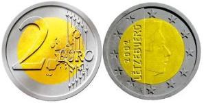 2 Euro 卢森堡 Bimetal 