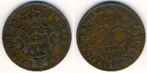 20 Reis Azores / Kingdom of Portugal (1139-1910) Copper 