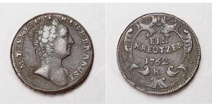 1 Kreuzer Austria Rame Maria Theresa of Austria (1717 - 1780)