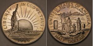 USA Half Dollar 1986 S Proof - Statue of Liberty Centennial - 697 *