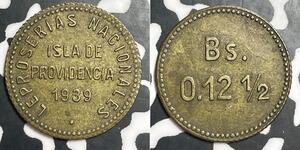 1939 Venezuela Isla De Providencia Leper Colony 12 1/2 Centimos Lot#JZ634 Nice!
