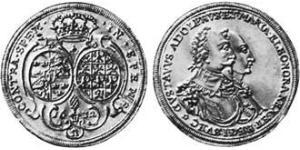 2 Дукат Аугсбург (1276 - 1803) Золото Мария Элеонора Бранденбургская(1599 – 1655) / Густав II Адольф(1594 – 1632)