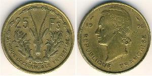 25 Franc French West Africa (1895-1958) 黃銅 