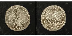  
 
   1709, Emperor Joseph I. Silver 3 Kreuzer Coin. (Corroded VF) Breslau mint!   Mint Year: 1709  Mint Place: Breslau  Denomination: 3 Kreuzer  Condition: Corroded and lightly chipped, otherwi ...