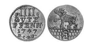 4 Pfennig Anhalt-Bernburg (1603 - 1863) Billon Victor Frederick, Prince of Anhalt-Bernburg (1700 – 1765)
