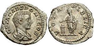 1 Денарий Римская империя (27BC-395) Серебро Гета (189-211)