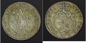 HESSE-CASSEL (German State) 1/4 Thaler 1772 FU - Silver - Friedrich II. - 514