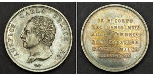  
  
 1828, Kingdom of Sardinia, Charles Felix. Silver 