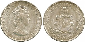 1 Corona Bermuda Argento Elisabetta II (1926-2022)