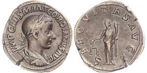 Kaiserzeit. Gordian III. 235-238. Sesterz. RIC 267 a.Braune Patina. Sehr schön