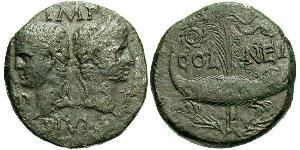 1 Асс Римська імперія (27BC-395) Бронза Октавіан Август (63BC- 14) 