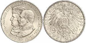 2 Mark Kingdom of Saxony (1806 - 1918) Silver Frederick Augustus III of Saxony (1865-1932)