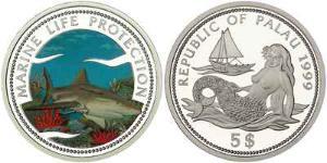 5 Dollar Palau Silver 