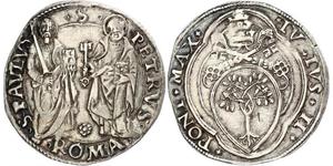 1503,Italien-Vatikan. Giuliano II. 1503-1513. Giulio, Rom. Muntoni 30. Schöne Patina. Fast vorzüglich.