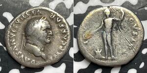 (69-79) Ancient Rome Vespasian AR Denarius Lot#JZ2 Silver! S-2295, Scratches