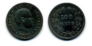 100 Reis Royaume de Portugal (1139-1910) Argent Charles I de Portugal (1863-1908)