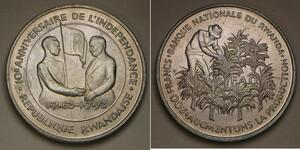 RWANDA 200 Francs 1972 - Silver 0.8 -  Independence & F.A.O. - aUNC - 2364 *