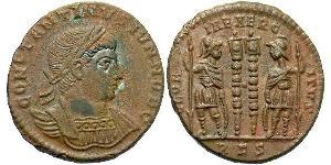1 Follis /  AE3 羅馬帝國 青铜 君士坦提烏斯二世