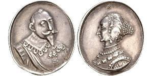 Medaillen Personenmedaillen Ovale Medaille o.J., unsigniert. Brustbild nach rechts / Brustbild seiner Gemahlin Maria Eleonora von Brandenburg nach links. Hildebrand 281, Brockmann 180. 23,5 x 21  ...