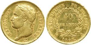 40 Franc First French Empire (1804-1814) Gold Napoleon (1769 - 1821)