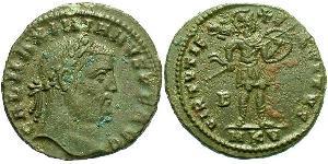 1 Фоллис Римская империя (27BC-395) Бронза Галерий Максимиан (260-311)