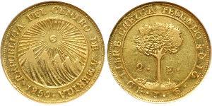 2 Escudo República Federal de Centro América (1823 - 1838) / Costa Rica Oro 