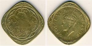 2 Anna British Raj (1858-1947) Brass/Nickel 