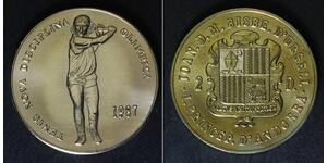 ANDORRA 2 Diners 1987 - Copper/Nickel - 1988 Summer Olympic - aUNC - 858