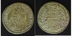 BRANDENBURG ANSBACH 2 Groschen 1729 - Silver - Accession Commemorative - 985