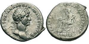 1 Denario Impero romano (27BC-395) Argento Adriano (76 - 138) 