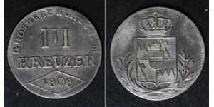 WURZBURG (German State) 3 Kreuzer 1808 - Billon - Ferdinand - VF- - 1048