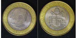 VATICAN 1000 Lire 2001/XXIII - Bi-Metallic - John Paul II. - XF/aUNC - 3766
