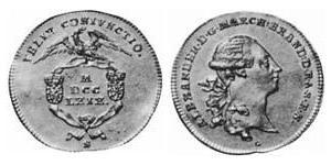 1 Дукат Ансбах (княжество) (1398–1792) Золото Charles Alexander, Margrave of Brandenburg-Ansbach (1736 – 1806)