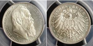 2 Mark Königreich Bayern (1806 - 1918) Silber Otto (Bayern)(1848 – 1916)