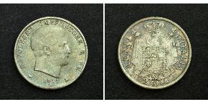 2 Lira Reino de Italia (1805–1814) Plata Napoleón Bonaparte(1769 - 1821)