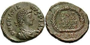 1 Фоллис /  AE4 Западная Римская империя (285-476) Бронза Грациан  (359-383)