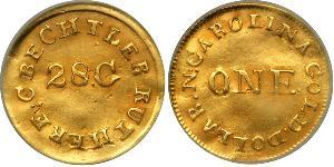 1 Dollar USA (1776 - ) Gold Christopher Bechtler (1782-1843)
