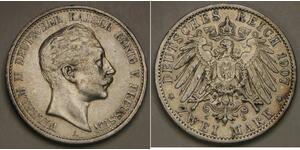 PRUSSIA (German Empire) 2 Mark 1907 A - Silver 0.9 - Wilhelm II. - VF+ - 642 *