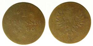 FRANKFURT AM MAIN (German City) 1 Pfennig 1786 F PB - Copper - 1109