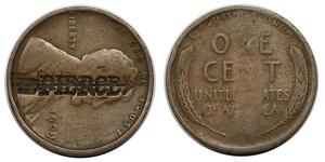 1909 Lincoln Cent, PIERCE and arrow counterstamp