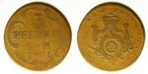 MAINZ (German State) 3 Pfennig 1761 - Copper - Johann Friedrich Karl - 838