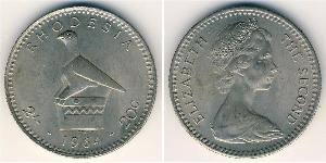 20 Cent / 2 Shilling Rodesia (1965 - 1979) Níquel/Cobre 
