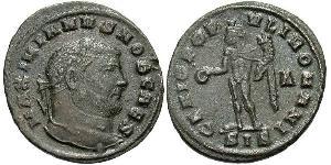 1 Фолліс Римська імперія (27BC-395) Бронза Галерій Максиміан (260-311)