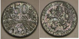 BOHEMIA & MORAVIA (Czech Republic) 50 Haleru 1941 - Zinc - aUNC - 4284 *